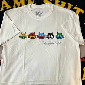 Twenty White Short Sleeve Cat Graphic Tee